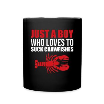 Juste un garçon qui aime sucer des écrevisses - Mug uni - noir - Devant