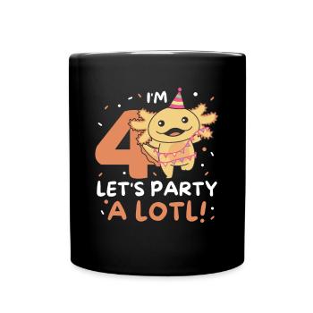 4ème anniversaire axolotl quatre ans axolotls sucrés - Mug uni - noir - Devant