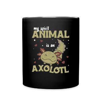 Mon animal spirituel est un axolotl doux axolotl - Mug uni - noir - Devant