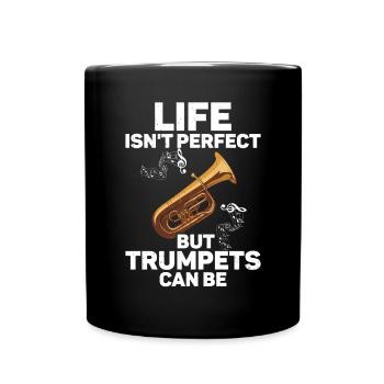 Trompete - Tasse einfarbig - Schwarz - Vorne