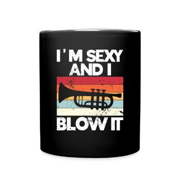 Trompete - Tasse einfarbig - Schwarz - Vorne