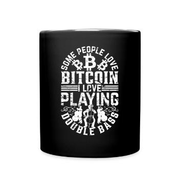 Funny Double Bass Player - I Love Playing Double B - Full Colour Mug - black - Front