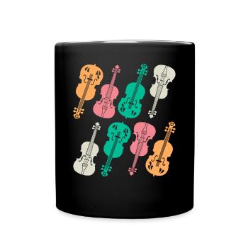Double Bass Player Double Bassist - Retro Double B - Tasse einfarbig - Schwarz - Vorne