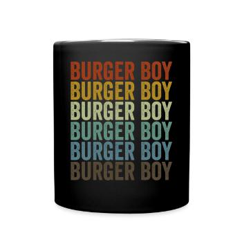 Burger Boy Fast Food Liebhaber Lustiger Burger Bur - Tasse einfarbig - Schwarz - Vorne