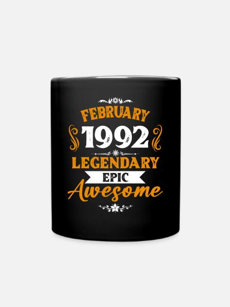Février 1992 Cadeau d’anniversaire des légendes - Mug uni - noir