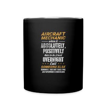 Mécanicien d’avion Aviation Cadeau d’avion - Mug uni - noir - Devant