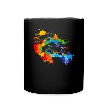 Splash Gamer Console Gaming - Full Colour Mug - black - Front