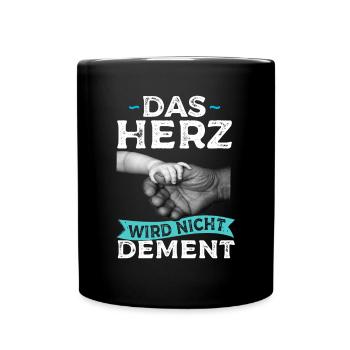 Das Herz Wird Nicht Dement Pflege Altenpfleger - Tasse einfarbig - Schwarz - Vorne