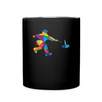 Curling Polygon Curling Shooter - Full Colour Mug - black - Front