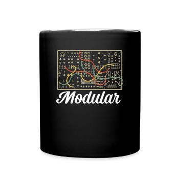 Modular Electronic Musical Synthesizer - Full Colour Mug - black - Front