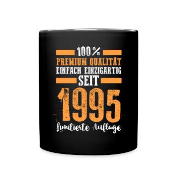 Jahrgang 1995 28 Jahre Geburtstag - Tasse einfarbig - Schwarz - Vorne
