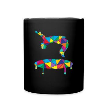 Trampolin Polygon - Tasse einfarbig - Schwarz - Vorne