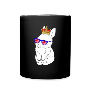 Hase Queen Elizabeth II Britische Krone - Tasse einfarbig - Schwarz - Vorne