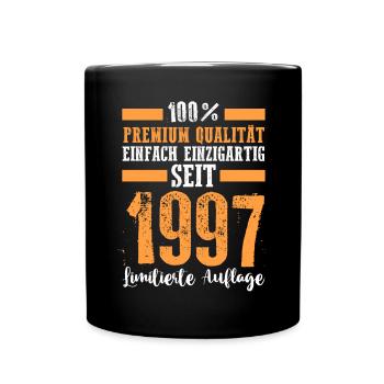 Jahrgang 1997 26 Jahre Geburtstag - Tasse einfarbig - Schwarz - Vorne