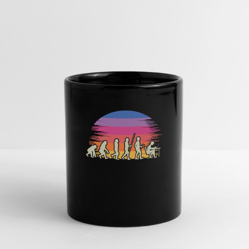 Evolution Gamer mit Laptop PC Gaming Evolution Tasse einfarbig