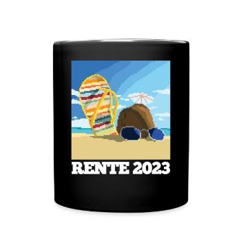 Pension 2023 Beach Pixel Coconut Cocktail - Full Colour Mug - black - Front