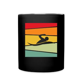 Natation Rétro - Mug uni - noir - Devant