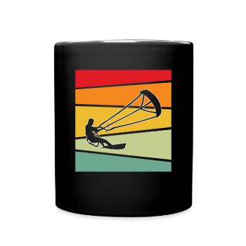 Kite Surfing Retro - Full Colour Mug - black - Front