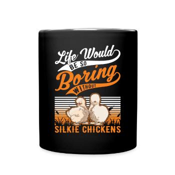 Silk Chicken Cadeau Silkie Chicken Silkie Chicken - Mug uni - noir - Devant