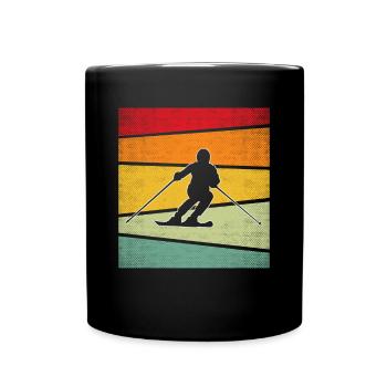 Ski Retro - Tasse einfarbig - Schwarz - Vorne