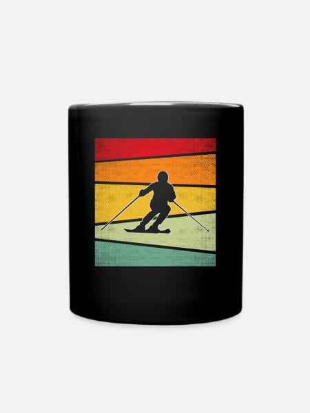 Retro skiing - Full Colour Mug - black