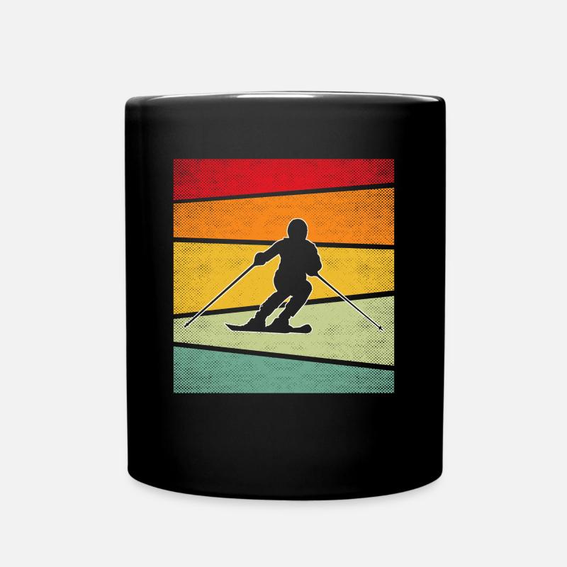 Ski Retro - Tasse einfarbig - Schwarz