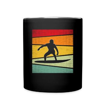 Surfing Retro - Full Colour Mug - black - Front