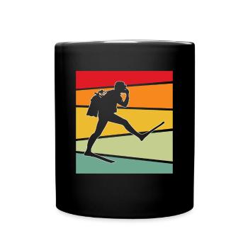 Tauchen Retro - Tasse einfarbig - Schwarz - Vorne