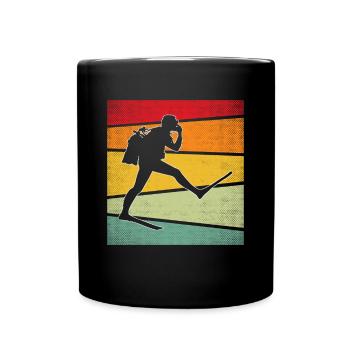 Tauchen Retro - Tasse einfarbig - Schwarz - Vorne