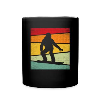 Snowboard Rétro - Mug uni - noir - Devant