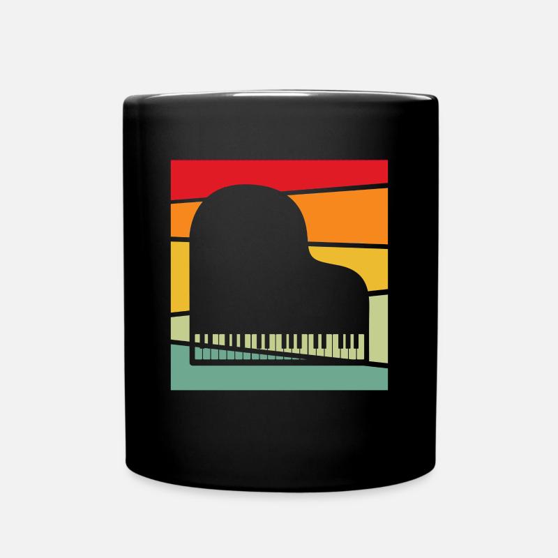 Klavier Retro - Tasse einfarbig - Schwarz