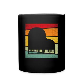Klavier Retro - Tasse einfarbig - Schwarz - Vorne