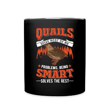 Warning quail quail breeding quail breeder - Full Colour Mug - black - Front