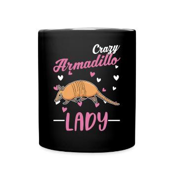 Crazy Armadillo lady Gürteltier - Full Colour Mug - black - Front