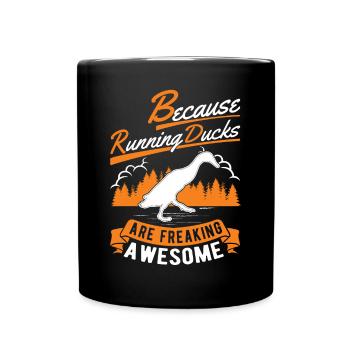 Indian Running Duck Gift Runner Duck - Full Colour Mug - black - Front
