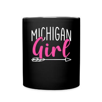 Michigan Girl City State American Town Country - Tasse einfarbig - Schwarz - Vorne