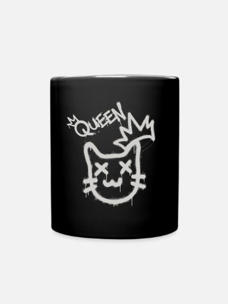 Coole Freche Graffiti Katze Maine Coon Perser - Tasse einfarbig - Schwarz