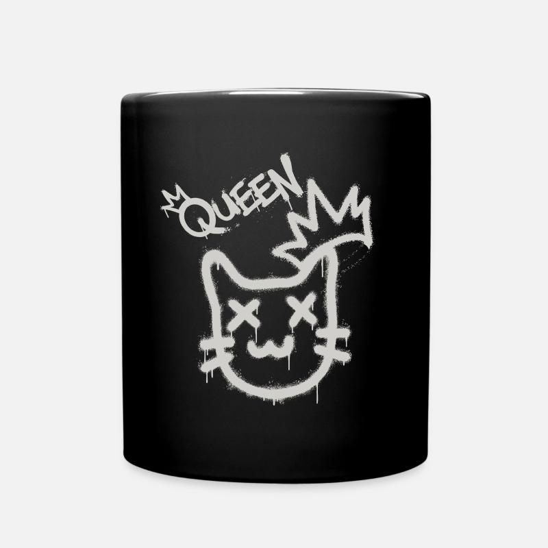 Coole Freche Graffiti Katze Maine Coon Perser - Tasse einfarbig - Schwarz