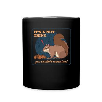 Süßes Eichhörnchen Grauhörnchen Geschenk - Tasse einfarbig - Schwarz - Vorne