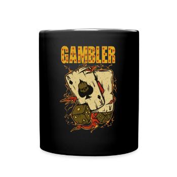 Gambler Poker Blackjack - Tasse einfarbig - Schwarz - Vorne