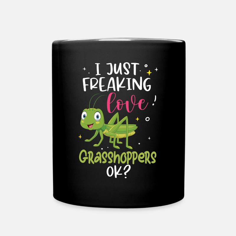 Grashüpfer - Tasse einfarbig - Schwarz