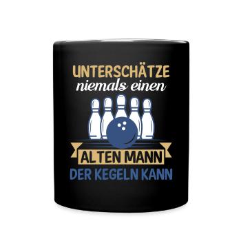 Kegel Trikot Für Opa Großvater Rente Rentner - Tasse einfarbig - Schwarz - Vorne