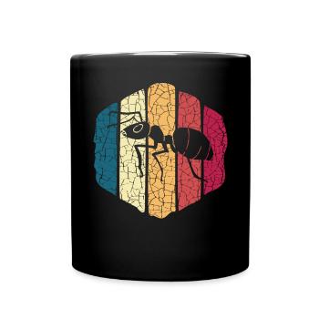Retro Ameisen Insekten Entomologie Zukunft Entomologe - Tasse einfarbig - Schwarz - Vorne