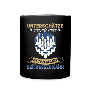 Kegel Trikot Für Opa Großvater Rente Rentner - Tasse einfarbig - Schwarz - Vorne