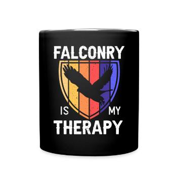 Falconry Is My Therapy Bird Lover Falconry Falcon - Full Colour Mug - black - Front