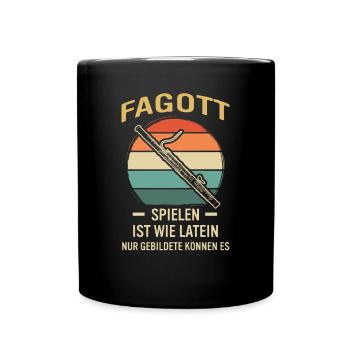 Fagott Fagottspieler Fagottist - Tasse einfarbig - Schwarz - Vorne