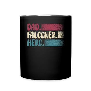 Vater Falkner Held Vogelliebhaber Ornithologie Falke - Tasse einfarbig - Schwarz - Vorne