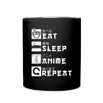 Manger dormir Anime Répéter Japanese Manga Lover Cospla - Mug uni - noir - Devant