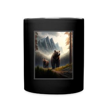 Bear Environment Forest Mountains Environmental protection Species protection - Full Colour Mug - black - Front