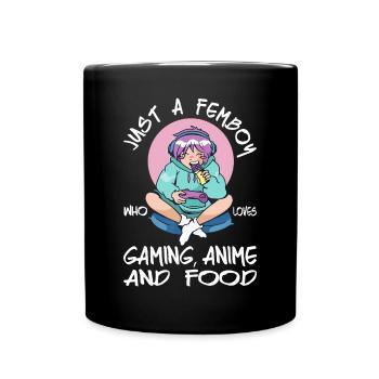 Femboy Outfit - Anime Gaming Femboy Top - Sissiesn - Full Colour Mug - black - Front